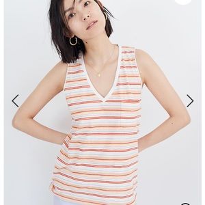 Madewell Whisper Cotton V-Neck Pocket Tank